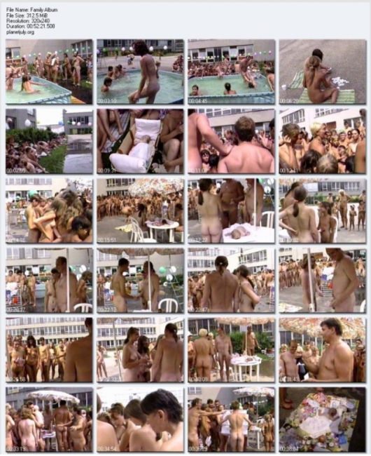 The big family of nudists celebrates photo anniversary [Pure naturism]