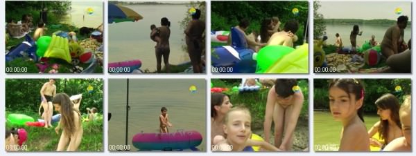 Family nudism on the lake [Pure naturism]