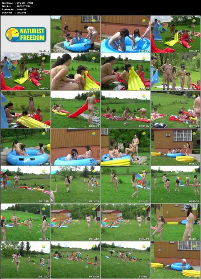 Family naturism of video outdoors - Meadow [Pure naturism]