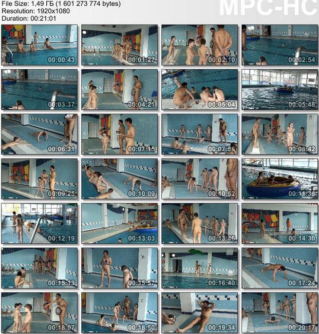 Family nudism - Family rest in the pool (HD quality) [Pure naturism]